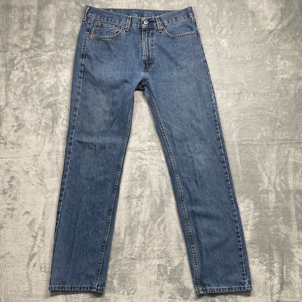 Levi's 505 Regular Fit Jeans Mens W32‎ L32 Blue Medium Wash Straight Leg Pants